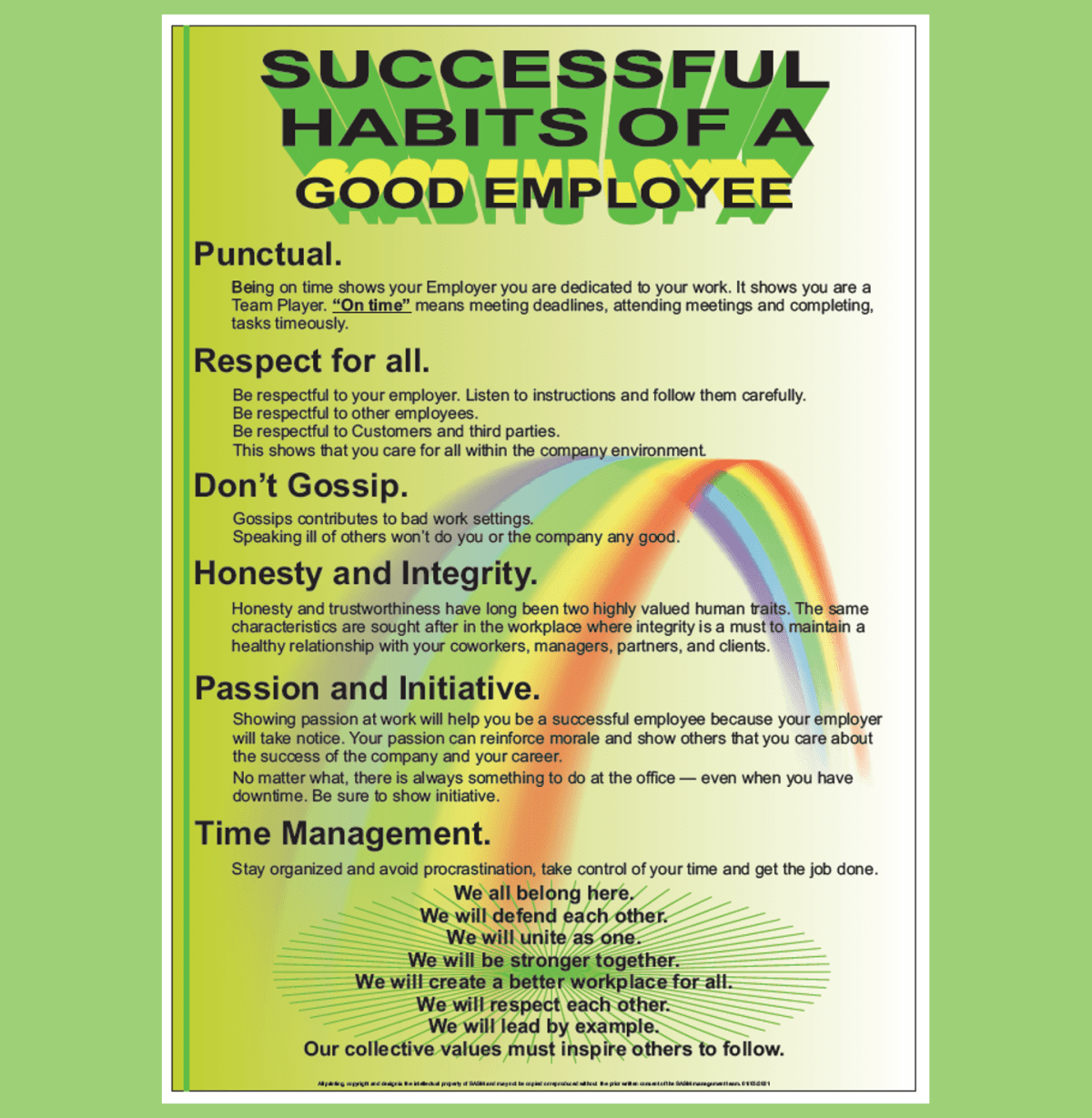 SUCCESSFUL HABITS of a GOOD EMPLOYEE