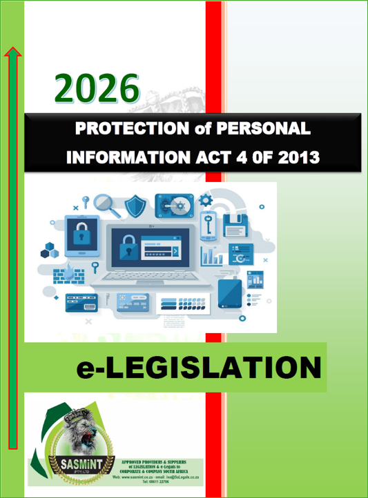 PROTECTION of PERSONAL INFORMATION ACT 4 0F 2013