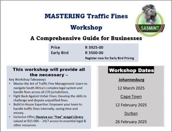 Traffic Fine Workshop - Durban - 26 Feb 2025