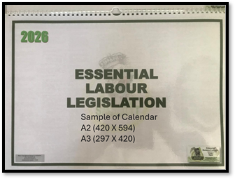A3 Calendar - Essential Labour Legislation