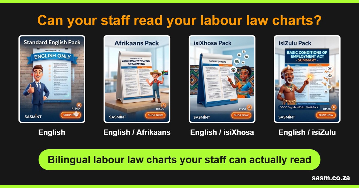 New: Bilingual Compulsory Labour Law Charts – English Paired with Afrikaans, isiXhosa or isiZulu
